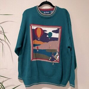Vintage PAR FOUR Mens Golf Sweater Size XL Pullover Heavyweight Embroidered Top